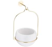 Amazon Basics - Portapiante a sospensione, rotondo, bianco/ottone