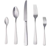 Amazon Basics posate in acciaio inox con bordo squadrato per 4 persone, confezione da 20, Argento