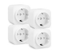 Amazon Basics Presa Smart, Compatibile Matter, Compatibile con Amazon Alexa, Google Home, Apple HomeKit, Richiede Matter Hub, Solo Wi-Fi a 2,4 GHz, Colore Bianco, Confezione da 4