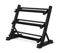 Amazon Basics, Rack per manubri regolabile con 3 ripiani (solo il supporto), nero