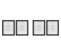 Amazon Basics Rettangolare, Cornice per foto con passe-partout, 20 x 25 cm con da 13 x 18 cm, Confezione da 4, Nero