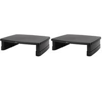 Amazon Basics Rettangolare supporto da scrivania regolabile per monitor di computer, per ridurre l'affaticamento del collo, adatto e laptop fino a 22 libbre, Nero, 27.94 cm x 40.9 cm x 12.4 cm