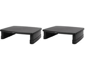 Amazon Basics Rettangolare supporto da scrivania regolabile per monitor di computer, per ridurre l'affaticamento del collo, adatto e laptop fino a 22 libbre, Nero, 27.94 cm x 40.9 cm x 12.4 cm