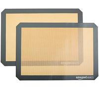 Amazon Basics Rettangolare Tappetini da forno in silicone, confezione da 2, Beige/Grigio, 29.5cm x 42.0cm