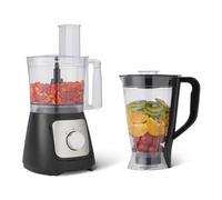 Amazon Basics Robot da cucina e frusta a 2 velocità, ciotola da 2,4 litri e caraffa da 1,5 litri, 800 W, nero