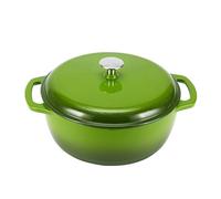 Amazon Basics Rotondo Casseruola forno olandese in ghisa smaltata, 4.1 L, Verde