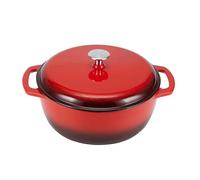 Amazon Basics Rotondo Casseruola in ghisa smaltata, 4.1 L, Rosso