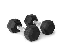 Amazon Basics Rubber Encased Hex Dumbbell Weights Set