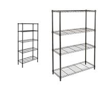 Amazon Basics Scaffalatura A 4 Ripiani, Nero & Scaffalatura A 5 Ripiani, Nero -
