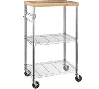 Amazon Basics scaffale da cucina portatile a 3 ripiani su ruote girevoli con 2