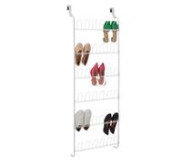 Amazon Basics Scarpiera da appendere alla porta, in metallo, per 18 paia, Bianco, 56 x 14 x 153 cm