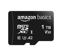 Amazon Basics - Scheda di Memoria microSDXC con Adattatore Formato SD, A2, U3, Velocità di Lettura Fino a 100MB/s, 1Tb, Colore Nero