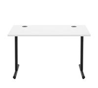 Amazon Basics - Scrivania per Home Office, da Gioco, per Computer con Sistema di Gestione Cavi, Ripiano Spesso 25mm, Moderna, Assemblaggio Semplice, Telaio Nero, Bianca, 120cm x 60cm x 73,6cm