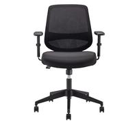 Amazon Basics Sedia da ufficio ergonomica, da scrivania, con braccioli regolabili, supporto lombare, in rete, comoda per la schiena, facile montaggio, 63,5 x 58,4 x 91,4 cm, nero