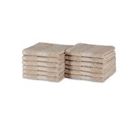Amazon Basics Set Asciugamani Bagno Spugna 100% Cotone Biologico Asciugamani Viso 30x30 cm, Talpa, Confezione 12 Pezzi