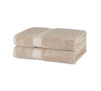 Amazon Basics Set Asciugamani Bagno Spugna 100% Cotone Biologico Telo Doccia 76x137 cm, Talpa, Confezione 2 Pezzi