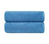 Amazon Basics Set Asciugamani Bagno Spugna 100% Cotone Telo Doccia 70x140 cm, Blu Lago, Confezione 2 Pezzi