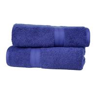 Amazon Basics Set Asciugamani Bagno Spugna 100% Cotone Telo Doccia 70x140 cm, Blu Reale, Confezione 2 Pezzi