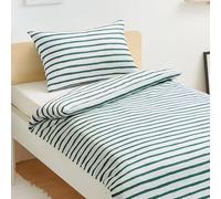 Amazon Basics - Set Copripiumino Reversibile in Microfibra per Bambini 100 x 135 cm e 1 Federa 40 x 60 cm per Culla, Verde