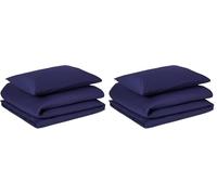Amazon Basics Set Copripiumino Singolo in Cotone Organico, 2 Pezzi, Copripiumino da 135 x 200 cm e 2 Federe da 50 x 80 cm, Blu navy (Confezione da 2)