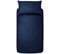 Amazon Basics Set copripiumino singolo in microfibra, 2 pezzi, copripiumino 135 x 200 cm e 1 federa da 50 x 80 cm, blu navy, tinta unita