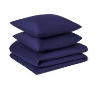 Amazon Basics Set Copripiumino Una Piazza e Mezza in Cotone Organico , 3 Pezzi, Copripiumino da 200 x 200 cm e 2 Federe da 65 x 65 cm, Blu Navy