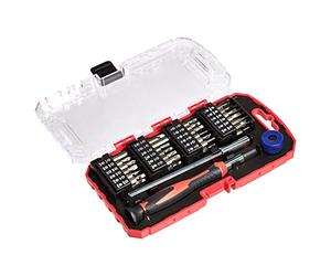 Amazon Basics Set da 51 di Punte per Cacciavite di Precisione, Kit Micro Riparazioni con Punte Torx, Tri-Wing, Hex e Phillips, Custodia Magnetica per Laptop, Smartphone, Orologi e Piccoli Dispositivi