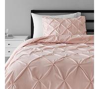 Amazon Basics set da biancheria da letto alternativa, 2 pezzi, piumino da 173 x 239 cm e 1 federa da 51 x 66 cm, color cipria, plissettato con bordi tubolari
