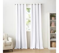 Amazon Basics set da tende oscuranti per finestra, 2 pezzi, con occhielli, 132 x 244 cm, bianco
