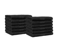 Amazon Basics - Set di 12 asciugamani in cotone resistente al tempo, colore: Nero