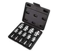 Amazon Basics set di 14 prese Torx esterne, E4-E24, unità da 1/4", 3/8", 1/2", con custodia