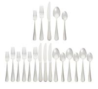 Amazon Basics - Set di 20 Posate in Acciaio Inox con Bordo Arrotondato, Servizio per 4 Persone
