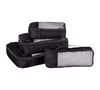 Amazon Basics - Set di 4 cubi organizer da viaggio, piccolo, medio, grande e sottile, nero
