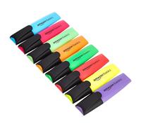 Amazon Basics - Set di 8 Evidenziatori, Anti-Sbavature, Punta a Scalpello Robusta, Larghezza del Tratto 2-5 mm, Penne Adatte ad Adulti e Bambini, Multicolore