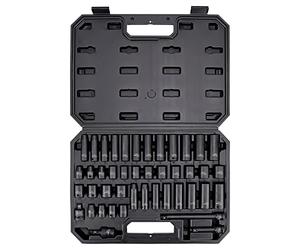Amazon Basics Set di chiavi a bussola esagonali a impatto da 9,5 mm (3/8”), con custodia - 44 pezzi