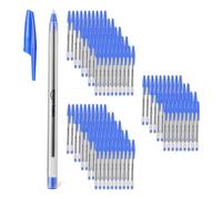 Amazon Basics - Set di Penne a Sfera, per Casa, Ufficio e Scuola, Punta da 1,0 mm, Inchiostro Blu, Confezione da 144