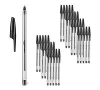 Amazon Basics - Set di Penne a Sfera, per Casa, Ufficio e Scuola, Punta da 1,0 mm, Inchiostro Nero, Confezione da 36
