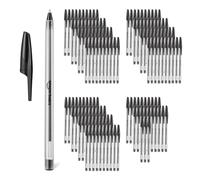 Amazon Basics - Set di Penne a Sfera, per Casa, Ufficio e Scuola, Punta da 1,0 mm, Inchiostro Nero, Confezione da 144