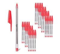 Amazon Basics - Set di Penne a Sfera, per Casa, Ufficio e Scuola, Punta da 1,0 mm, Inchiostro Rosso, Confezione da 36