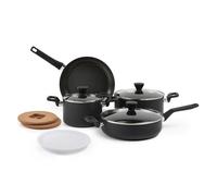 Amazon Basics Set di pentole e padelle in ceramica impilabili, antiaderenti, 10 pezzi, salvaspazio