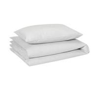 Amazon Basics Set Letto Bambini 100% Cotone Biologico, Copripiumino Reversibile 100 x 135 cm & Federa 40 x 60 cm per Lettino, Grigio Chiaro