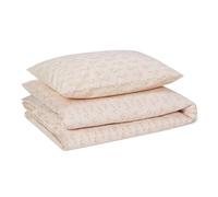 Amazon Basics Set Letto Bambini 100% Cotone Biologico, Copripiumino Reversibile 100 x 135 cm & Federa 40 x 60 cm per Lettino, Rosa Tenue Volpe