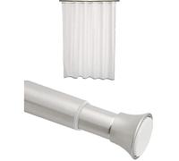 Amazon Basics Shower curtain rod and shower curtain, Multicolore