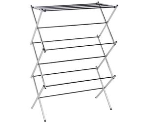 Amazon Basics Stendibiancheria per interni pieghevole a fisarmonica, 74.9 x 36.8 x 106.2 cm (LXWXH), Chromé Argento.