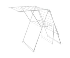 Amazon Basics, Stendibiancheria pieghevole a 2 ali, in metallo, 154,9 x 60 x 99,8 cm, bianco