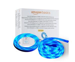 Amazon Basics Striscia luminosa LED intelligente da 5 m, RGBW, Wi-Fi 2,4 GHz, compatibile solo con Alexa, Multicolore