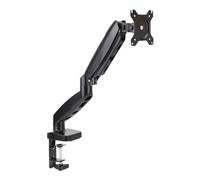 Amazon Basics Supporto da Scrivania a Braccio Singolo per Monitor a Molla a Gas, Tensione Regolabile, per Monitor da 15” a 27”, Supporta 2,0-7,0kg, VESA 75 x 75/100 x 100, Nero