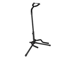 Amazon Basics Supporto per Chitarra Portatile e Pieghevole, Design Leggero a Treppiede con Imbottitura Antiscivolo, Regolabile in Altezza per Chitarre Acustiche, Elettriche e Basso, Nero