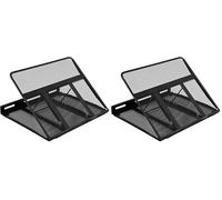 Amazon Basics Supporto per laptop ergonomico, regolabile e ventilato, compatibile con computer portatili fino a 17,3", 33 x 28.7 x 18.5 cm, nero (Confezione da 2)