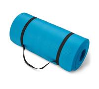 Amazon Basics Tappetino per allenamento, esercizi e yoga con tracolla, spessore extra di 2.5 cm, Acqua